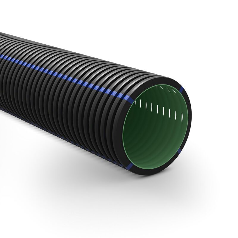 Перфорирана твърда тръба GEODRAIN с двойна структурирана стена